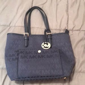 Navy Blue MK tote